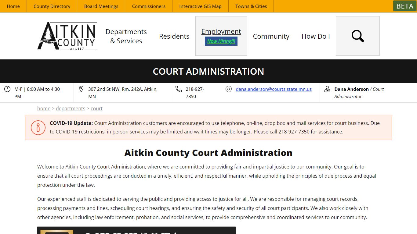 Courts | Aitkin County, MN