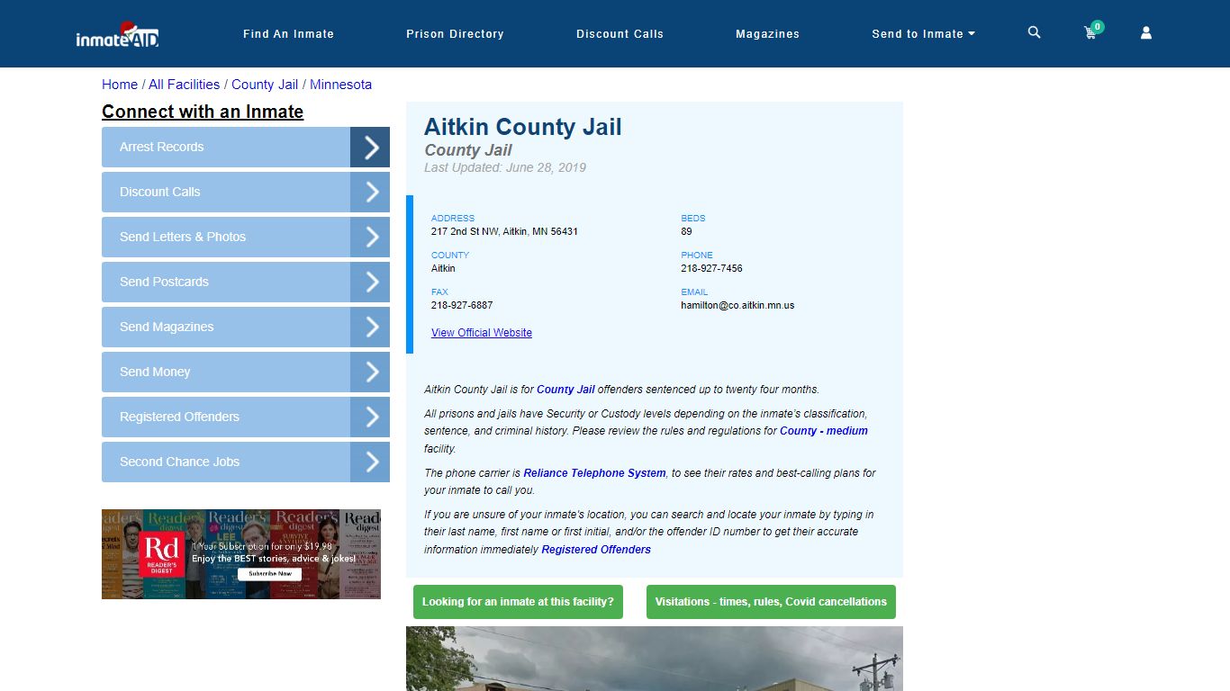 Aitkin County Jail - Inmate Locator - Aitkin, MN